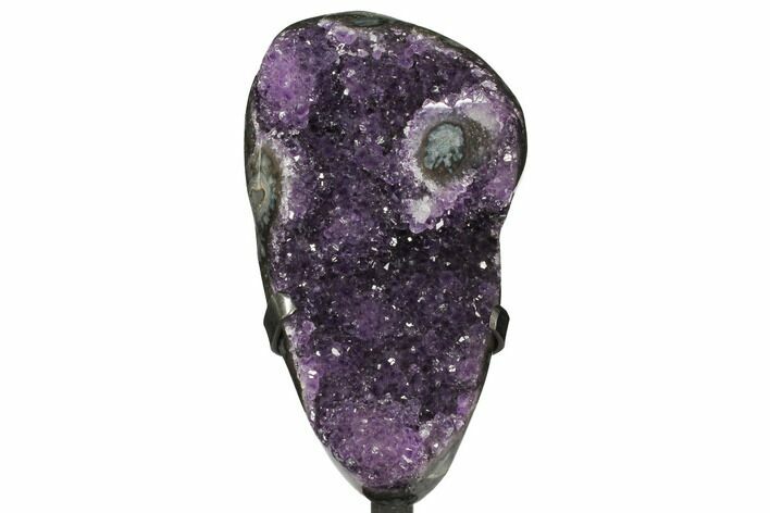 Beautiful, Amethyst Geode With Metal Stand - Uruguay #122034